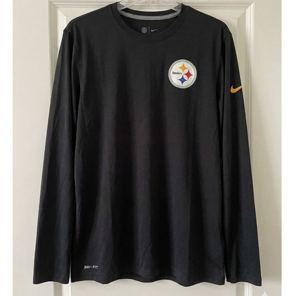 Nike Pittsburgh Steelers Dri-FIT Long Sleeve Shirt Men's Small Black NWOT